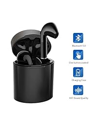 Helose Auriculares inalámbricos Bluetooth 5.0 inalámbricos deportivos con micrófono y funda de carga portátil, cancelación de ruido para entrenamiento, correr, gimnasio, reproducción de 5 + 25 horas