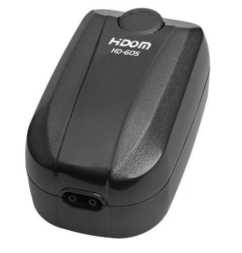 Hidom High Efficiency Quiet Aquarium Adjustable Air Pump - Twin Outlet Multi Speed 6 LPM,Black