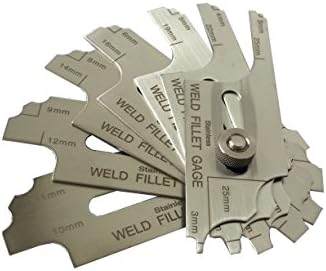 JINSLUJINSLU MG-11 Metric 7Piece Cam Type Weld Fillet Gages Set Welding Inspection Test