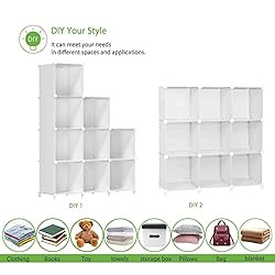 FUNLAX Cube Storage Shelf, 9 Storage Cubes Closet
