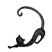 Hemlock Women Girl Gothic Punk Ear Cuff Wrap Clip Earrings (Black)