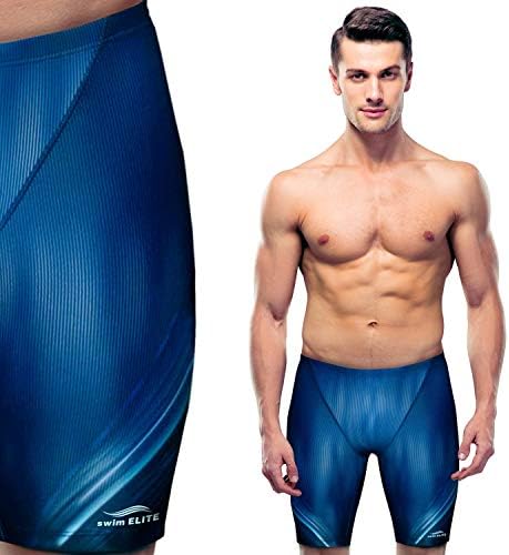 SwimElite Men’s Jammers – Quick-Dry Swimsuit – Chlorine Resistant Swimming Suit for Men and Boys – Swim Pants – Light, Utra-Thin & Breathable Waterproof Carrying Case Included