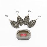 Kocome Inline Method Carp Fishing Feeder 4 Feeders 15/20/25/35g 30/40/50/60g Mould Set (15/20/25/35g)