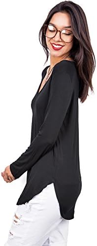 Women's Basic Long Sleeve V-Neck Top