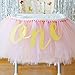 1st Birthday Baby Party Decoration High Chair Glitter Gold ONE Banner by Saundra Peal