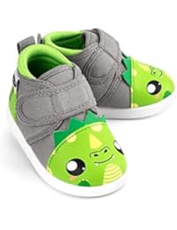 ikiki Dragon Squeaky Shoes for Toddlers w/Adjustable Squeaker, Green Girl or Boy Shoes (Size 6, Leo Longfire)