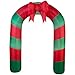 Inflatable Archway Red Green Striped with Bow Lighted 75.59 inches