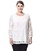 Chicwe Women's Lined Plus Size Lace Top Blouse 3/4 Sleeves M-4XL