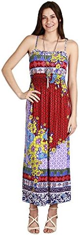 Exppozz Women's Maxi Dress - Casual Floral Bohemian Dress w/Adjustable Straps In Women's Dresses - Beach Dress Size Large/X-Large