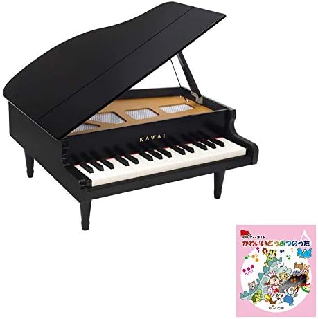 カワイ ミニピアノ グランド ブラック 木製 どれみふぁシール付 超人気 Kawai 1141 かわいいどうぶつのうた曲集セット