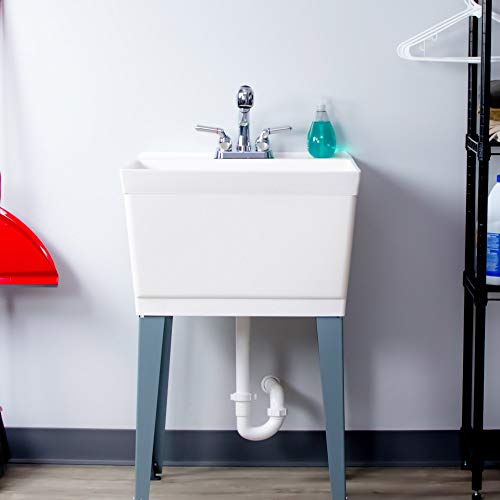 Universal Laundry Tub Faucet by VETTA, Double Handle Pull Out Spray