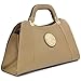 Dasein Womens Symmetrical Emblem Handbag Designer Shoulder Bag Structured Purse