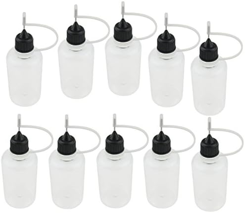 10 PCS Eye Liquid Dropper 50 ml Empty Plastic Squeezable Dropper Bottles Needle Cap Black Cap