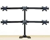 EZM Deluxe Hex Monitor Mount Stand Free Standing with Grommet Mount Option Supports up to 6 28" (002-0023)