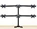 EZM Deluxe Hex Monitor Mount Stand Free Standing with Grommet Mount Option Supports up to 6 28" (002-0023) primary
