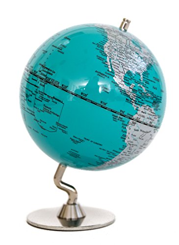 Turquoise & Sliver Globe of The World 5
