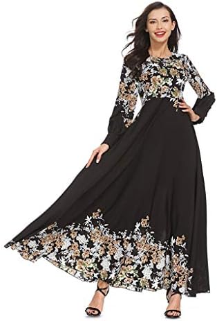 Women Floral Printed Long Dress Ladies Muslim High Waist O-neck Long Sleeve Arab Dress Islam Jilbab Dress (L, Black) price in UAE | Amazon UAE | kanbkam Women Floral Printed Long Dress Ladies Muslim High Waist O-neck Long Sleeve Arab Dress Islam Jilbab Dress (L, Black) price in UAE | Amazon UAE | kanbkam