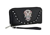 Studded Day of Dead Embroidered Sugar Skull Wallet