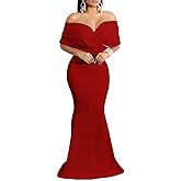 Formal Dresses for Women Cocktail Sexy Off Shoulder Floor Length Long Evening Party Dress with Zipper