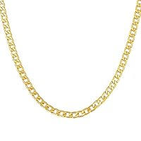 MMTTAO Men Cuban Curb Gold Chain Necklace for Women 5MM Wide 24 Inches Real 18K Gold Plated Hip Hop Hiphop Men