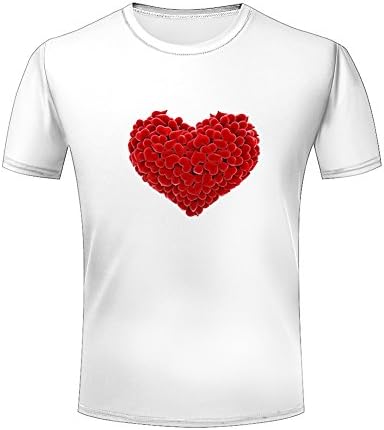 Men Fashion 3d Light Bulb/Love Heart/Nebula Print Casual Crew Neck Short Sleeve Novelty T shirt Funny Graphics Tops L