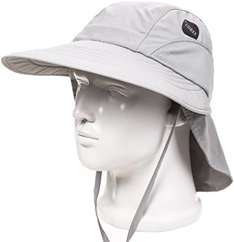 Ufish Ball Cap Summer Hat with Neck Protection Flap (One Size, Light grey)
