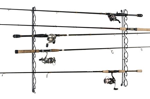 Organized Fishing Wire Horizonal Ceiling Rack for Fishing Rod Storage, Holds up to 9 Fishing Rods, WHR-009