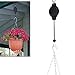 ODDIER Retractable Heavy Duty Easy Reach Pulley Plant Hanging Flower Basket Hook Hanger for Garden Baskets Pots and Birds Feeder Hang High up and Pull Down to Water Or Feed Pack of 2 (Black)