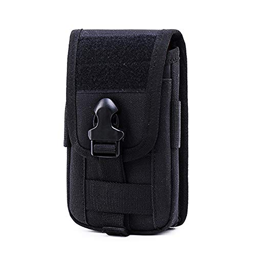 Tactical Molle Phone Pouch Holder Holster 600D Nylon Waist Bag with Belt Clip for iPhone Xs Max XS 8 7 Plus Money Pocket Purse Samsung S8 Plus S7 Edge Plus LG G6/G5 (Black) - Thumbnail 7