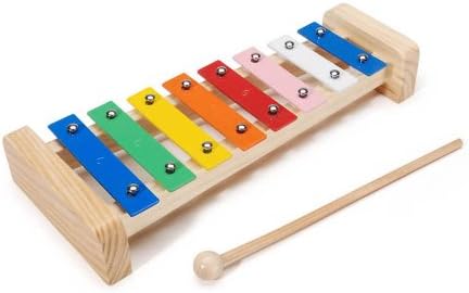 Darice Xylophone Wood Base with 8 Metal Keys in a Scale