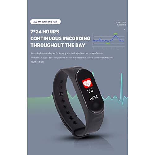vmree T5 Men Women Smart Watch Touch Screen Sports Fitness Activity Heart Rate Tracker Blood Pressure Watch for Andorid iOS (Black)
