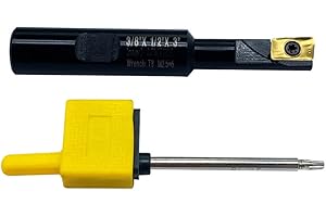 GBJ 3/8"×1/2"× 3" indexable milling Cutter Diameter 9.525mm 90° Shoulder Indexable End Mill + 1pc APMT1135 PDER Milling Insert Indexable Face Mill Arbor End Milling Shell Cutter (3/8"×1/2"× 3")