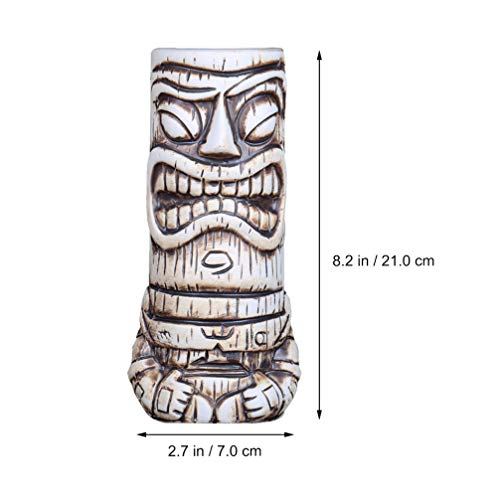 STOBOK Cocktailgläser Keramik Tiki Tasse Hawaiian Party Cocktailbecher 530ml Neuheit Bier Wein Saft Tasse Party… – Bild 3