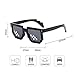 SUNOVELTIES 10 Pack Pixeled Sunglasses Bulk Miner Pixel Theme Party Glasses 8 Bit Mosaic Gamer Photo Props for Adults