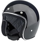 Biltwell Inc. Bonanza Gloss Black Open Face Helmet Medium