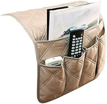 Waterproof Non-slip Sofa Couch Organizer Chair Arm Rest Caddy Pocket Holder Space Saver Bedside Storage Pocket 5 Pocket Caddy Sofa Tidy Holder Bag for Phone Book Magazines TV Remote Keys Holder Pouch
