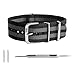 Benchmark Straps 20mm Black and Gray Striped Ballistic Nylon NATO Watchband + Spring Bar Removal Tool