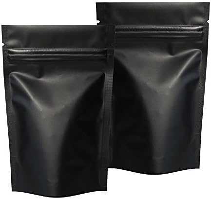 Smell Free Strong Ziplock Grip Seal Bags Stand-Up Pouch Black - 10x15CM(100 )