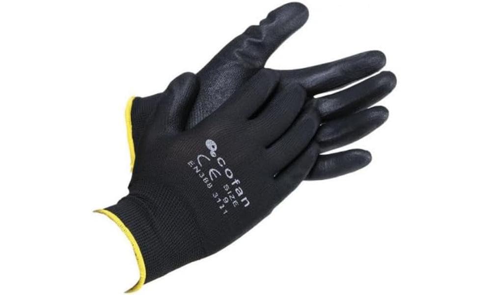 CoFan 11000125 – 7 Gloves (Polyester, T-7) Black