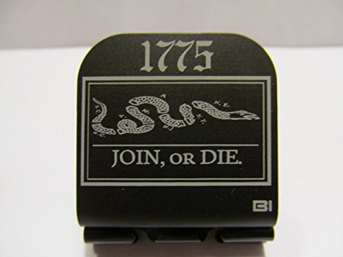 Join or Die Flag 1775 Laser Etched Hat Clip Black