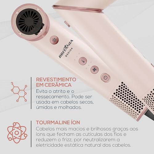 Secador de Cabelo Britânia Motor BLDC 1450W BSD15A 127V