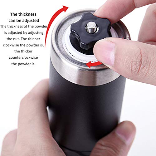ZQH Manuelle Kaffeemühle, Kleine Handkurbelmühle Verstellbarer Konischer Keramikgrat 30G Kapazität Mit Edelstahlhand… – Bild 6