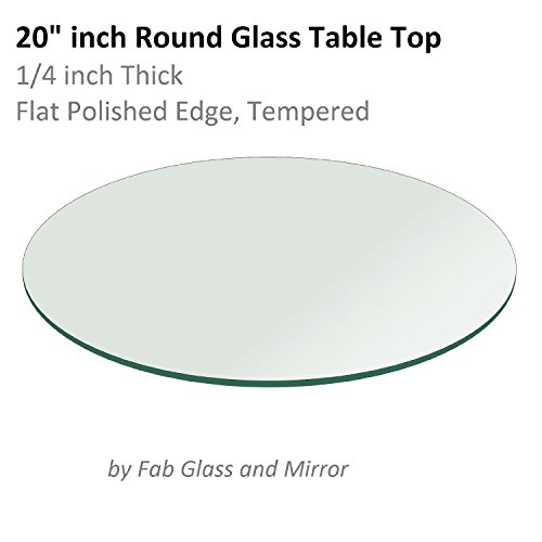 Glass Table Top 20 inch Round 1/4 inch Thick Flat polished Tempered