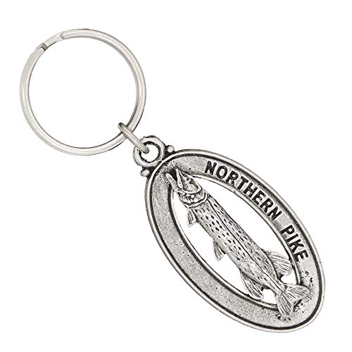 Northern Pike Small Keychain Pewter Keychain, F064KC