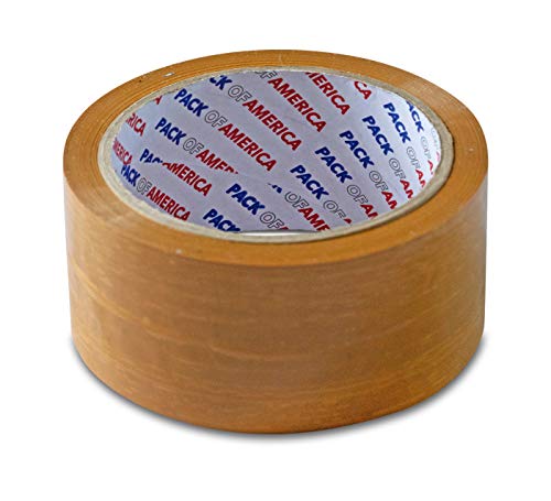 Pack of America 6 Rolls G.Brown Packing and Shipping Tape 55 Yards 1.88" 1.8 Mil Multipurpose Eco Adhesive Tapes for Moving Boxes, Carton Sealing, Home & Office Mailing, Commercial Warehouse Depot