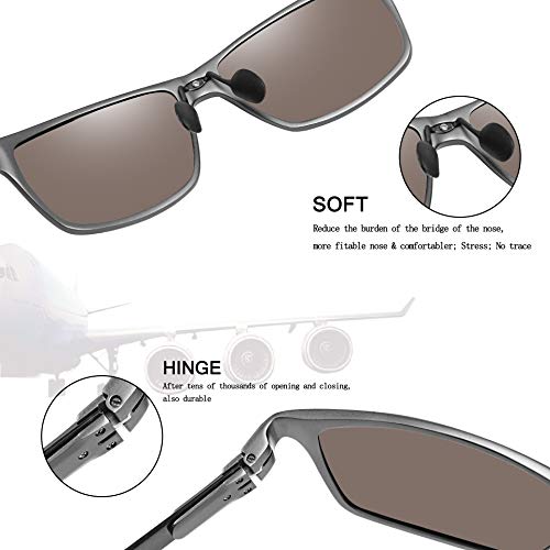 Bircen Polarized Driving Carbon Fiber Sunglasses For Men Sport Mens Sunglasses Al-Mg Metal Frame - Thumbnail 4