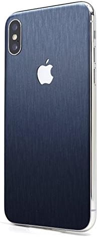 Brushed Blue Steel iPhone X GLASS PROTECTION Wrap by SKINTZ Durable Protection Skin