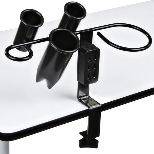 “Bristol” Black Appliance Iron Dryer Holder W/Outlet