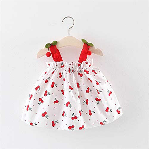 Kids Toddler Baby Girls Summer Dress Outfits Ruffle Strap Floral Print Skirt Sunsuit Beachwear Clothes 12M-3Y Red