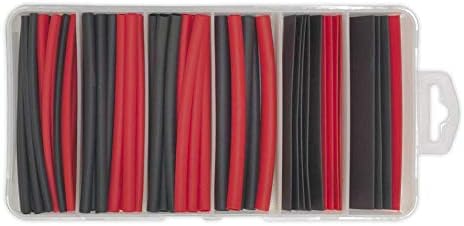 Sealey HST100BR Heat Shrink Tubing Assortment 95pc 100mm Black & Red, Multicoloured - Image 5